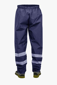 Haute visibilité écologique léger enduit de PU imperméable coupe-vent veste de pluie pantalon bandes réfléchissantes pour la sécurité au travail - Product Image 6