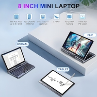 Mini PC portable VX8 8 pouces, ultra-portable, ordinateur portable convertible, tablette de poche, divertissement en voyage, famille, écran tactile, netbook