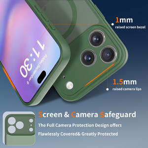 Cover di Alta Qualità per iPhone 17 Pro Max Verde Effetto Pelle con Anello Magnetico, <span class=keywords><strong>Custodia</strong></span> <span class=keywords><strong>Personalizzata</strong></span> Antiurto con Protezione per la Lente - Product Image 4