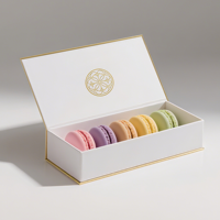 Boîte à nourriture écologique pour macarons Dessert Bonbons Boîtes en papier Emballage de macaron blanc personnalisé Boîte-cadeau pour biscuit au chocolat