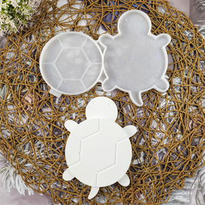 Moldes de fundición de resina hechos a mano para adornos decorativos DIY estilo Ins molde de posavasos de tortuga de silicona X0366 - Product Image 1