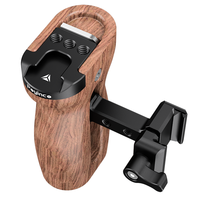 Poignée latérale ergonomique universelle légère en bois et aluminium, réglable, avec prise en charge améliorée, pince NATO pour cage de caméra et moniteur