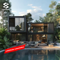 Chine Maisons en conteneur préfabriquées modernes faciles à installer 20ft 40ft Maison en conteneur préfabriquée modulaire Panneau sandwich pour villas