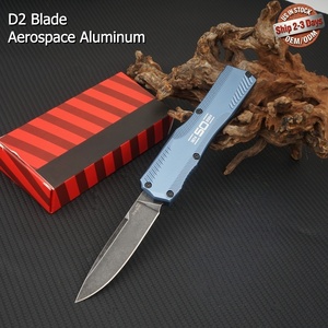 Cuchillo de Camping Ligero KS9000 con Mango de Aluminio Aeroespacial y Hoja D2 de Punta Clip de 0.33mm de Grosor, Apertura Directa por Empuje, para Exteriores - Product Image 5