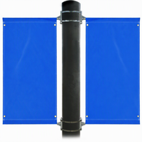 Poteau d'éclairage extérieur avec bannière en vinyle double face, supports en aluminium et poteau