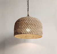 Lampe suspendue en rotin, lampe de plafond en osier tissé à la main pour îlot de cuisine, restaurant, salle à manger