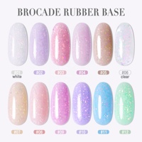 Nouvel arrivage Base en caoutchouc brocart Gel paillettes Base réfléchissante Gel ongles Private Label Paillettes Base en caoutchouc