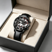 Ensemble de 2 montres pour homme, montre chronographe avec bracelet en cuir tressé à carreaux, pour un style moderne et tendance