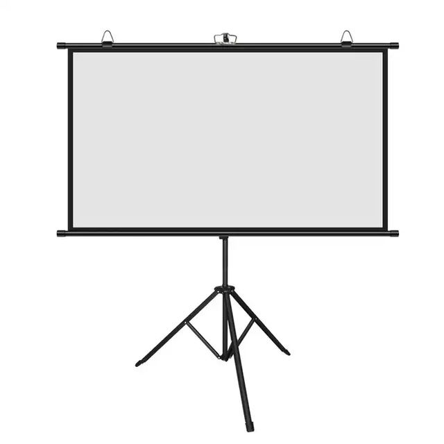 Best 84" 100" 120" 4K HD Matte White 16:9 Portable Projection Screen with Floor Stand Tripod and Wall-mounted