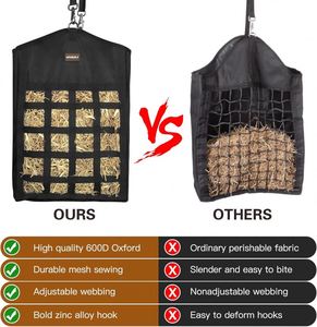 Muestra gratuita de bolsa para heno para caballos y cabras - Material Oxford 1200D súper resistente e impermeable - Nuevo diseño seguro y avanzado - Product Image 5