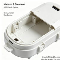 Boîtier de jonction ovale moulé par injection en ABS blanc OEM avec couvercle à clipser pour système de câblage électrique