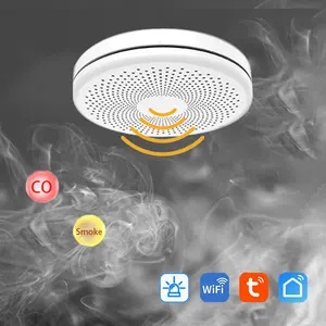 Nhà an ninh Hệ thống báo động không dây thông minh tuya Wifi báo cháy thuốc lá khói Detector Carbon Monoxide co Detector báo cháy
