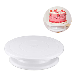 Customized cheap baking cake stand decorating tools plastic turntable non slip Cake turntable with mixer color box package