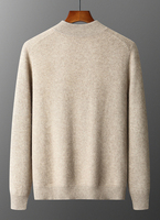Pull en Laine Tricoté Personnalisé avec Logo, Cardigan en Cachemire Homme, Col Montant, Blouson Zippé en Laine Tricotée d'Hiver pour Hommes
