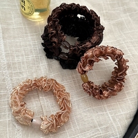 Gerüschtes Haargummi im koreanischen Stil in Milchtee- und Kaffeefarben – Süßes, schlichtes Haarschmuck für den Valentinstag