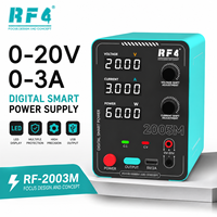 Fuente de Alimentación CC RF4 2003M 0-20V 3A Ajustable con Pantalla en Tiempo Real para Reparación de Teléfonos, Transmisión en Vivo, Laboratorio y Pruebas Electrónicas