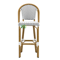 Tabourets de bar en aluminium aspect bambou, style rotin français, pour l'extérieur (E200779 Bar)