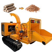 Broyeur de bois diesel mobile, machine de traitement du bois, broyeur de bois commercial à vendre, broyeur de bois de type chenille