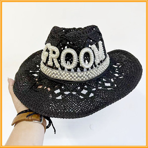 Offre Spéciale printemps et été creux BRIDE chapeaux de mariage pour les femmes <span class=keywords><strong>chapeau</strong></span> de paille tissé à la main fête de mariée chapeaux de mariée - Product Image 3