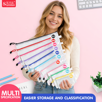 Bolsa Organizadora de Documentos A4 A5 A6 con Logotipo Personalizado, Bolsa Transparente de Malla con Cierre, Carpeta de Archivos Impermeable con Asa y Cierre