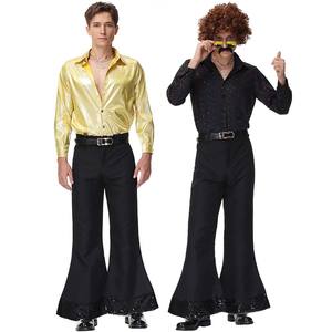 Halloween Bell Bottoms Performance Clothing 70s Disco Hippie Hombres Nostálgico 80s Disfraz 2017 - Product Image 1