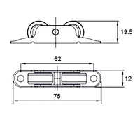 Roulette à double gorge en acier plastique pour porte et fenêtre coulissante, roulement à billes pour fenêtre à pousser et tirer