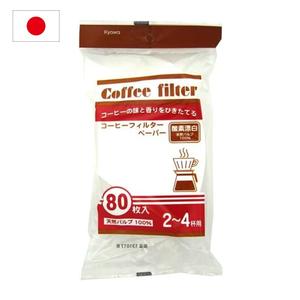 Papel de filtro de café 55-312, 80 hojas para aproximadamente 2 a 4 porciones, tipo blanqueador con oxígeno, filtros de café clásicos desechables prácticos - Product Image 1