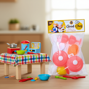 <b>Kids</b> Kitchen Tableware Play <b>Set</b> with Toy Dishes and <b>Cooking</b> Accessories BOPP Packed - Product Image 2