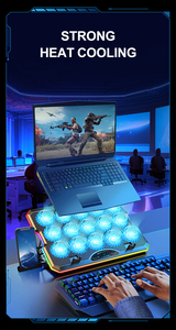 New RGB ánh sáng máy tính xách tay mát mạnh mẽ 15 yên tĩnh làm mát người hâm mộ 17 inch máy tính xách tay làm mát Pad - Product Image 3