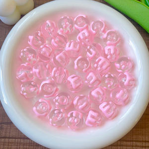 New Transparent Color Hand-painted Beads DIY Mobile <b>Phone</b> Chain Beaded Cute Summer <b>Small</b> Fresh Acrylic Beads - Product Image 2