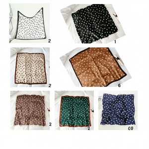 Foulard Quadrato Zi 70x70Cm a Pois in Poliestere, Accessorio di Moda Multifunzionale per Tutte le Stagioni - Product Image 1
