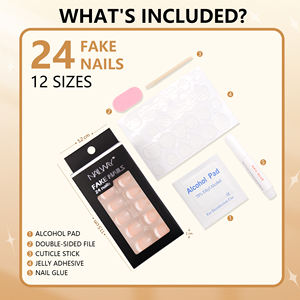 <span class=keywords><strong>Faux</strong></span> <span class=keywords><strong>Ongles</strong></span> Acrylique Pleine Couverture Réutilisable 24 Pcs Court Carré Brillant Ombre Nude Presse Pour Femmes Et Filles - Product Image 6