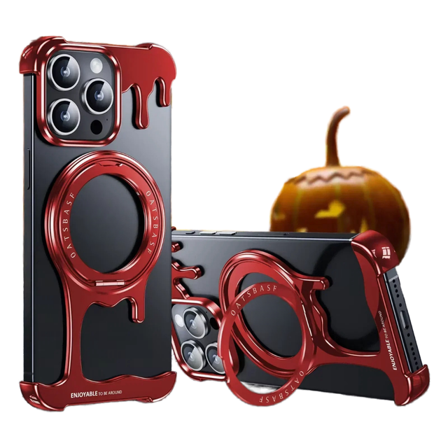 New Arrival Aluminum Alloy Heat Dissipation Magnetic Metal Wireless Charging Kickstand Phone case Cover for iphone 15 Pro Max