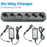 Chargeur multi-unités à six ports pour radios Baofeng UV5R F8HP, Retevis RT-5R 5RV, TYT F8 – Station de charge pour talkies-walkies