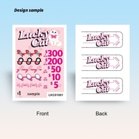 Boletos de Juego Personalizados con Diseño de Gato Adorable, Troquelados, con 3 Ventanas y Tirador Instantáneo, Impresión Digital a Todo Color en Cartón con Diseño Gratuito