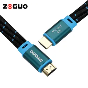 Kabel HDMI datar bersertifikasi CE, kabel HDMI kecepatan tinggi, Video HD, kepala HDMI warna ganda 1.2M