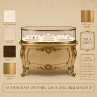 Vitrine à bijoux classique GZowin, accents parfaits pour les bijouteries haut de gamme, texture luxueuse, diamants, pierres précieuses colorées