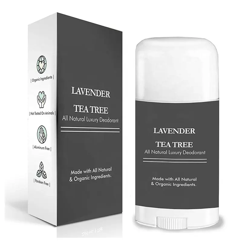 Private label Tutto Naturale e Organico Lavanda Tea Tree Deodorante Stick