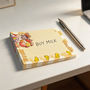 Blocs-notes Kawaii personnalisés avec motif fromage, design coloré, papeterie non-adhésive pour notes et messages - Product Image 5