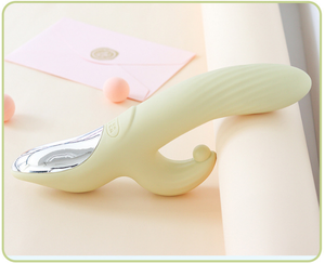 硅胶二合一多频振动器，适用于女性 G 点和 C 点自卫插入式性玩具，螺旋图案振动器 - Product Image 4