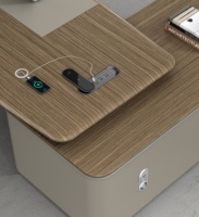 Meubles de bureau modernes haut de gamme de luxe, bureau de direction personnalisé MBF, table de bureau exécutive convertible en MDF