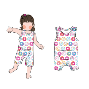 Pabrik Kustom Grosir Logo Kustom Romper Bayi Baru Lahir Bahan Bambu Lembut Bernapas Romper Tanpa Lengan Musim Panas Bayi Dengan Saku - Product Image 3