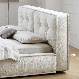 Dacre Boucle Minimalist Simple <strong>Bed</strong> <strong>Frame</strong> - Product Image 3