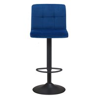 Tabouret de bar pivotant réglable en velours de style contemporain pour usage commercial, idéal pour bar à domicile, extérieur, salon ou atelier