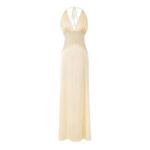 Custom High Quality Ladies Summer Fashion Sleeveless Sexy V-Neck Long <b>White</b> Satin Party Evening Dresses - Product Image 3