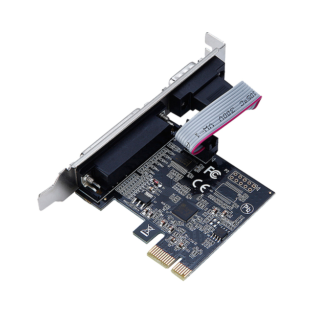 1S1P PCI Express Serial Parallel Combo Controller Card IEEE 1284 PCI-E to Printer LPT Port RS232 Com Port Adapter