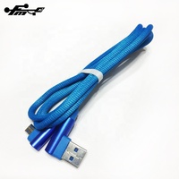 Kabel Pengisi Daya Usb Mikro Tipe C, Kabel Pengisian Daya Nilon Tipe C Grosir 90 Derajat untuk Ponsel Android