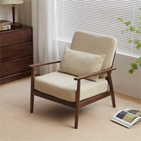 Fauteuil inclinable moderne en bois massif de chêne, petit canapé individuel pour petites pièces, appartements et hôtels