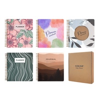 Vente en gros Taille B5 Cahier à budget personnalisé non daté OEM & ODM Journal à spirale Journal hebdomadaire mensuel avec autocollants
