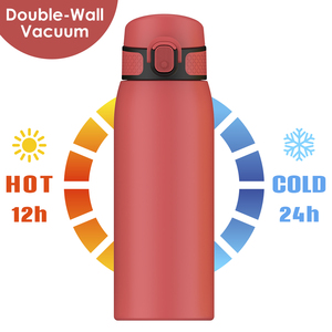Classic Portable <b>Hoop</b> 550ml Powder Coated Vacuum Single Color Double Wall Stainless Steel Stock Vacuum - Product Image 1